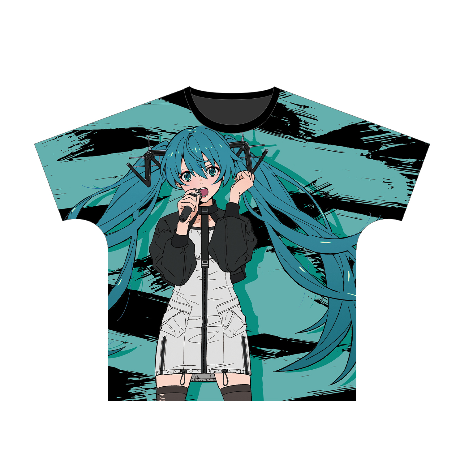 [Pre-Order] Piapro Characters Hatsune Miku Band ver. by tarou2 Full Graphic T-shirt Unisex Size – L